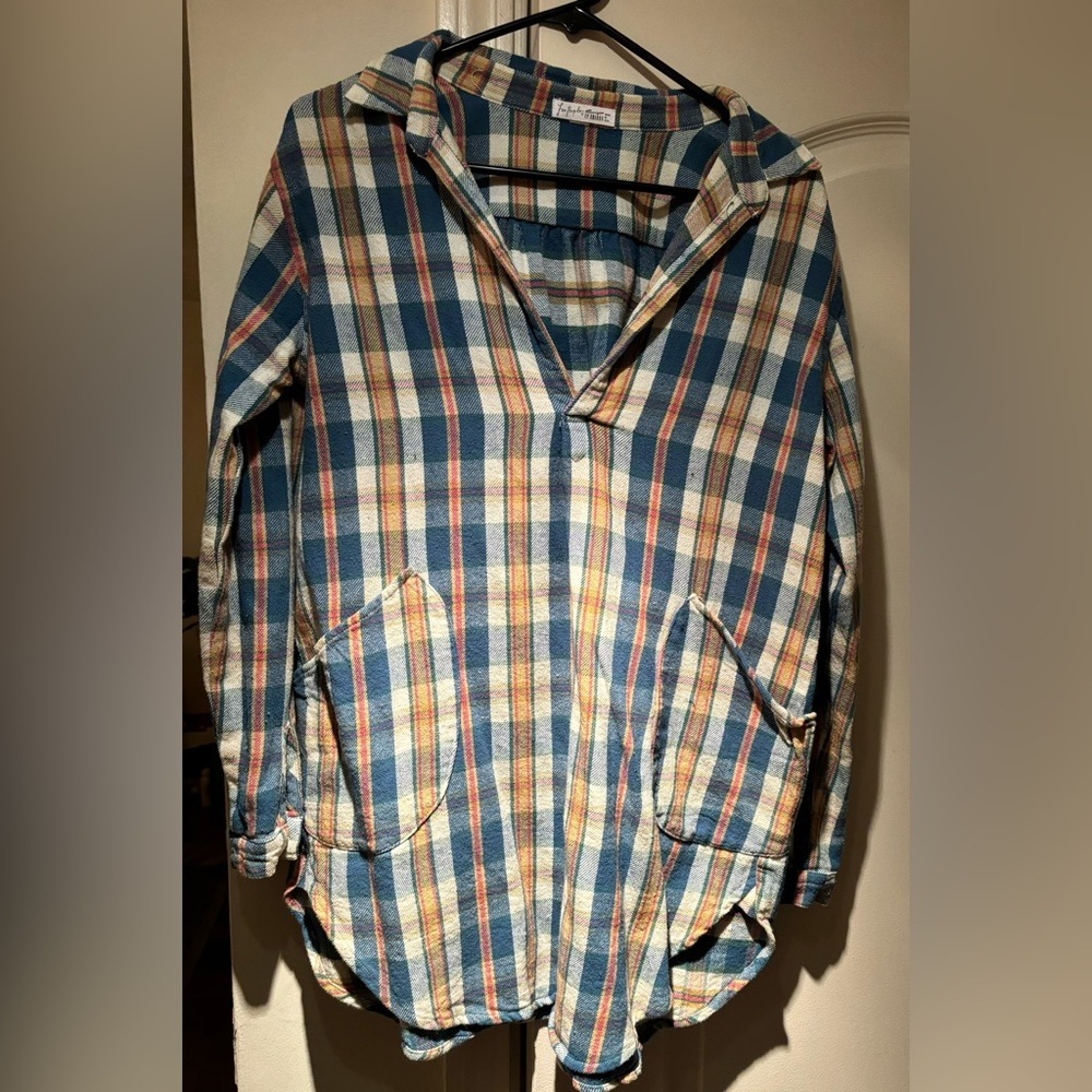 Free People Flannel pullover with pockets